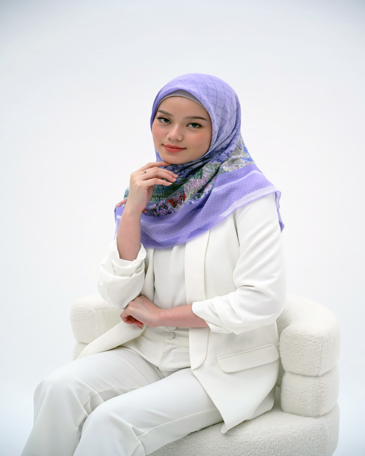 Jilbab voile premium square scarves lasercut