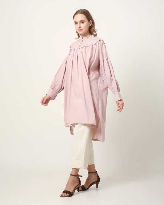 woman tops tunic pakaian wanita soft pink
