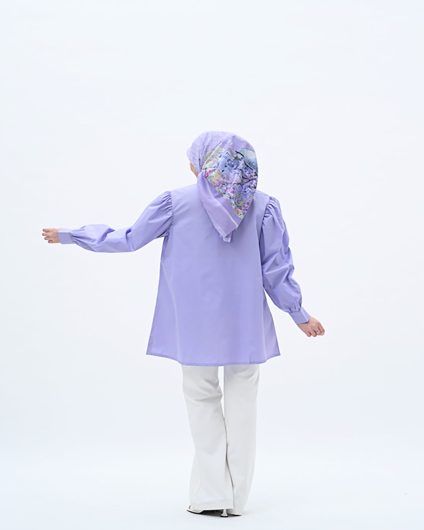 pakaian wanita tops atasan casual blouse purple ungu lilac lavender