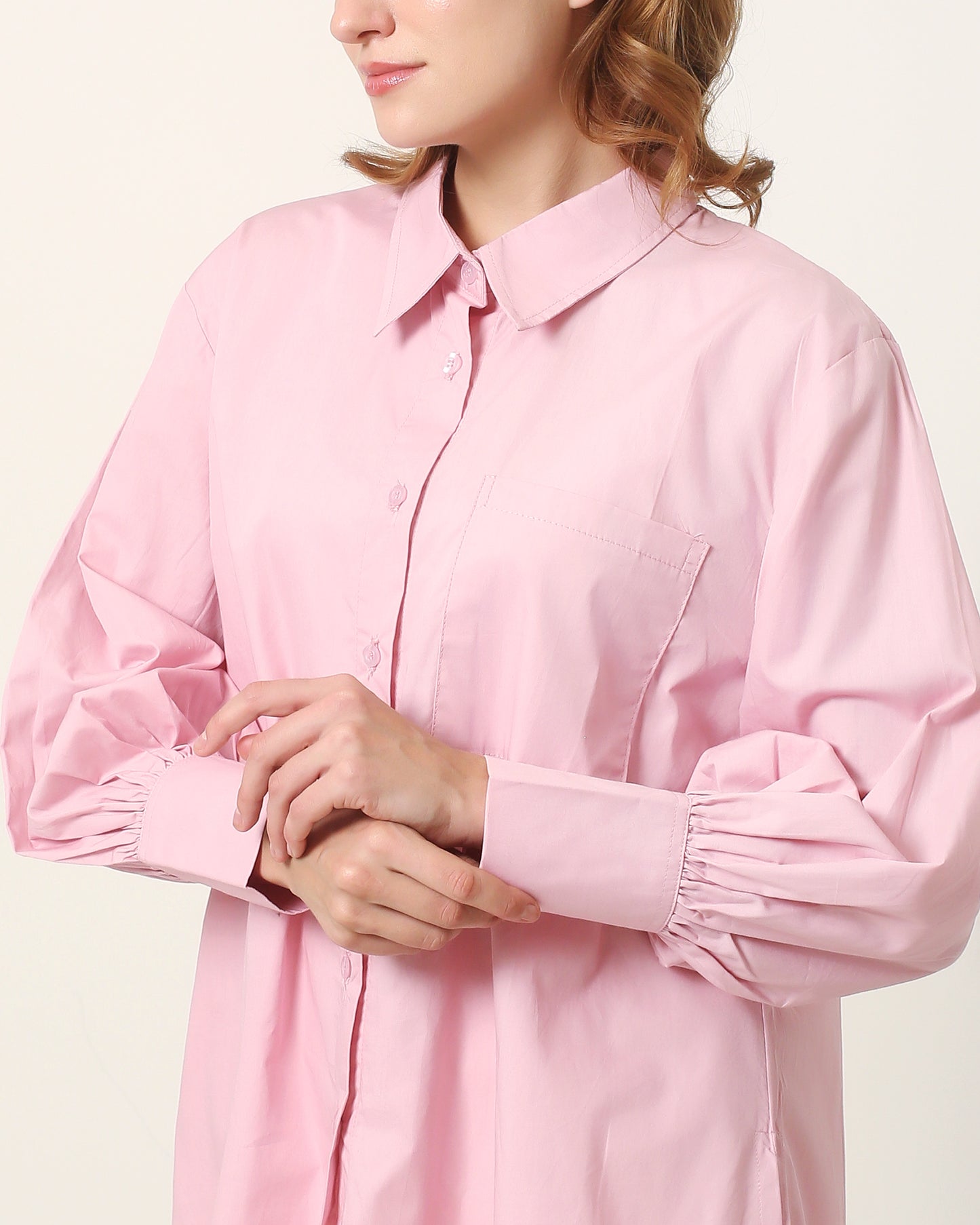 woman tops oversized shirt pakaian wanita atasan puff sleeve