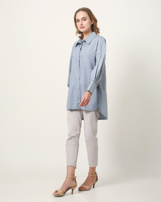 woman tops oversized shirt pakaian wanita atasan kemeja cotton poplin
